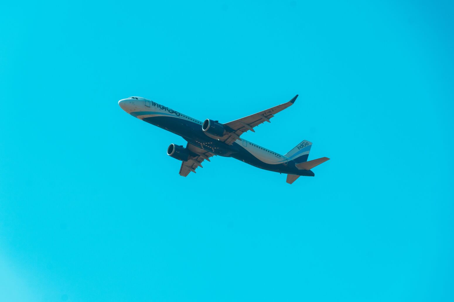 Airplane flying in a clear sky over Morocco