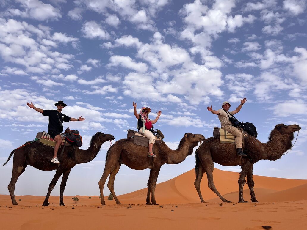 Map and travel planning notebook for a Morocco trip